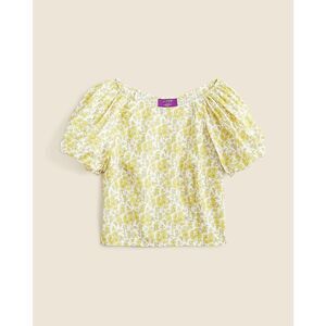 NWT J. Crew Liberty Capel Puff Sleeve Yellow Floral Organic Smocked Top Size 14